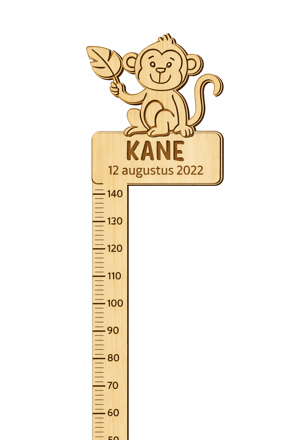 Gepersonaliseerde Houten Groeimeter - Aap