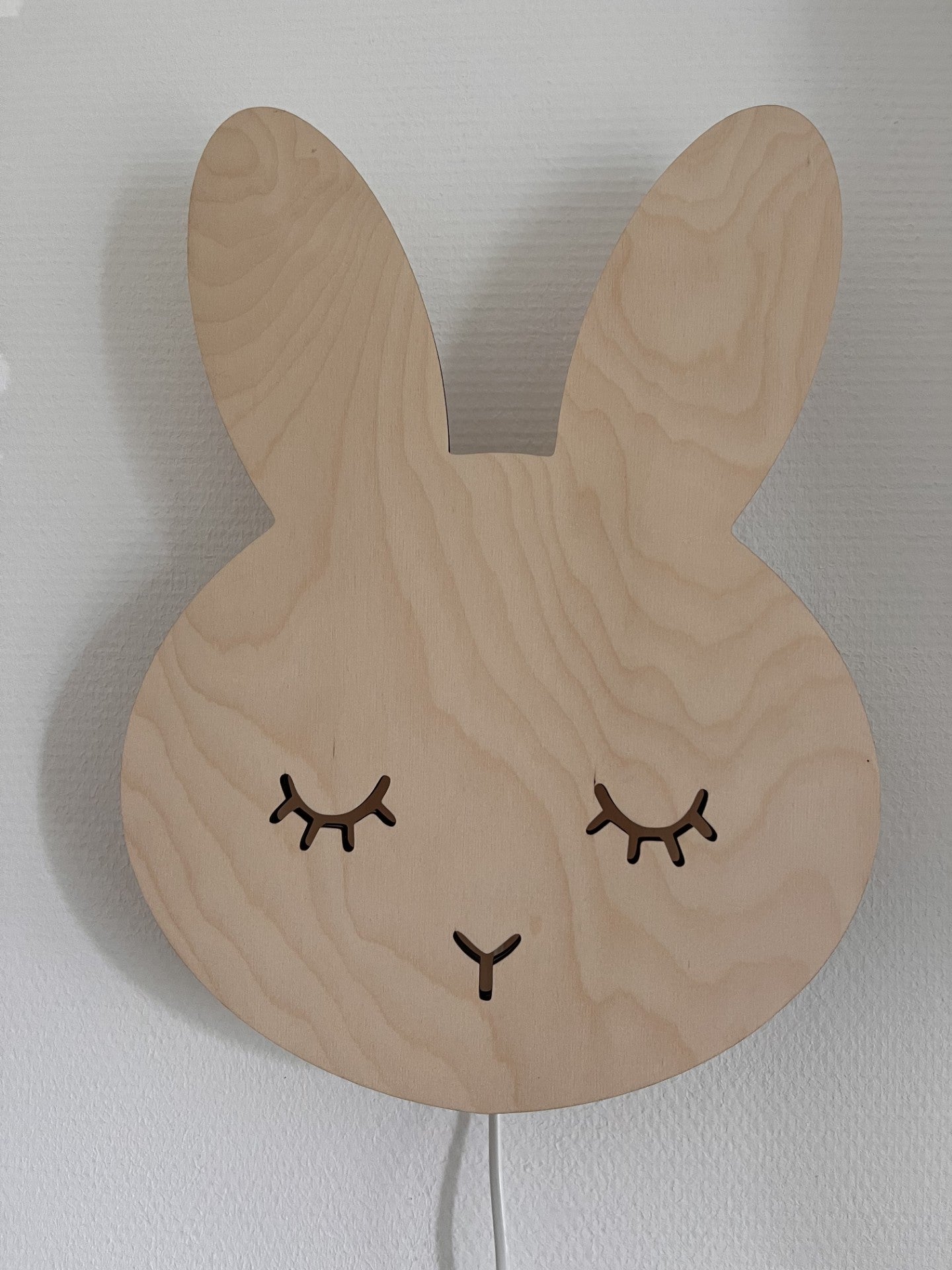 Kinderlamp Konijn - Houten LED Lamp Kinderkamer met Naam